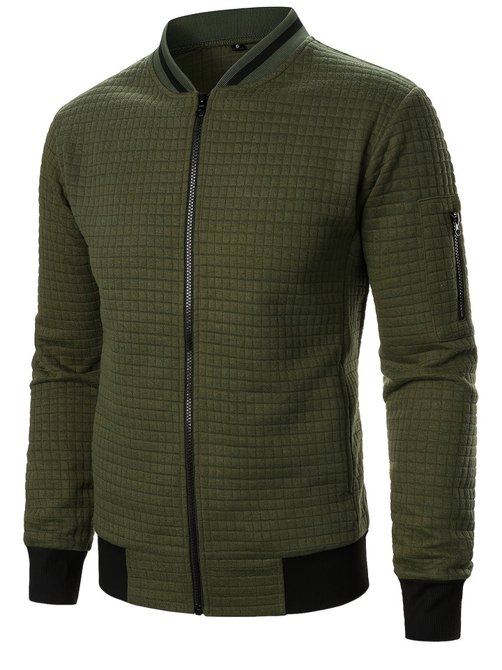Anthony | Chaqueta bomber con textura y cierre completo
