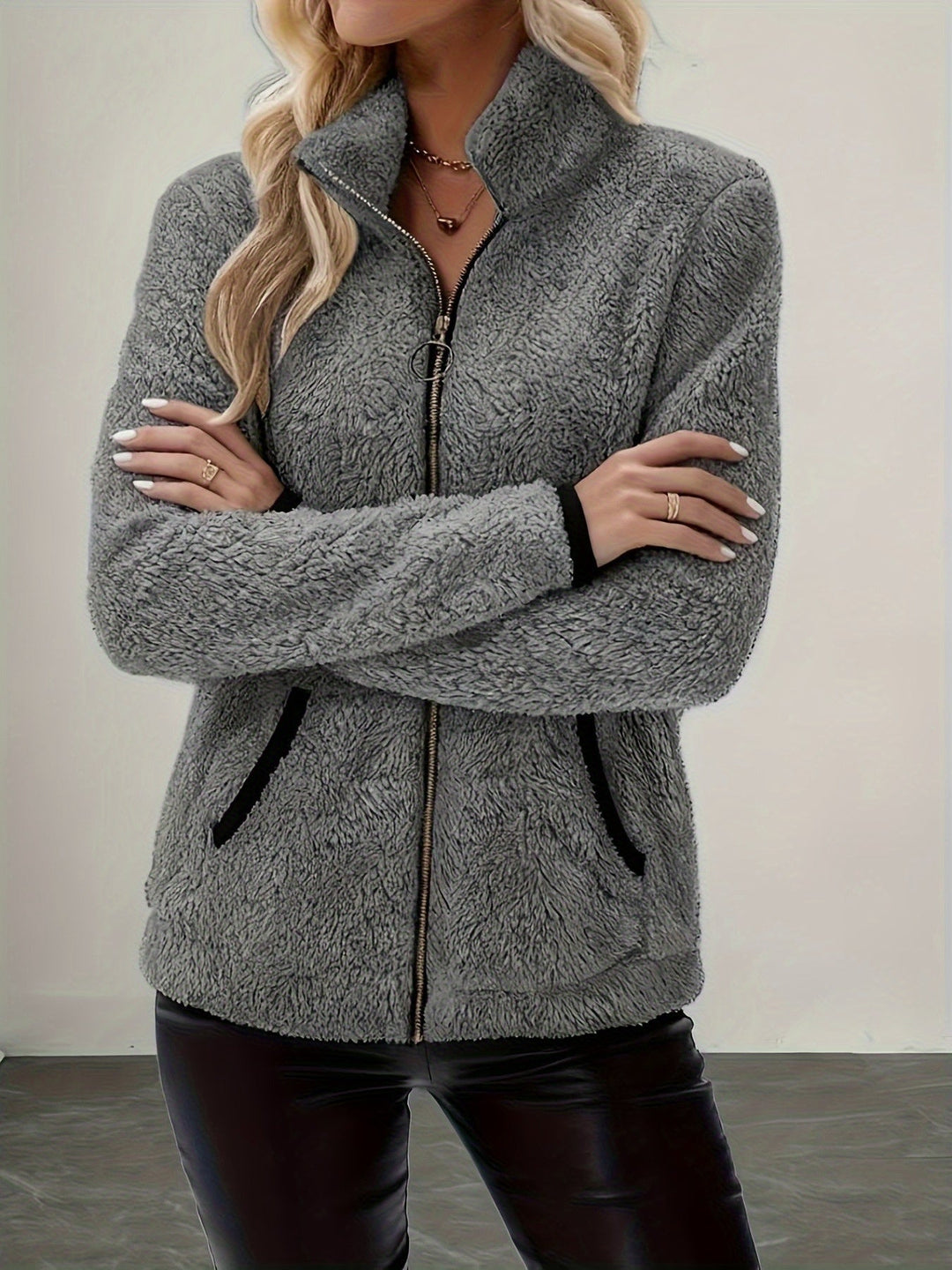 Marizza | Chaqueta peluche con cierre