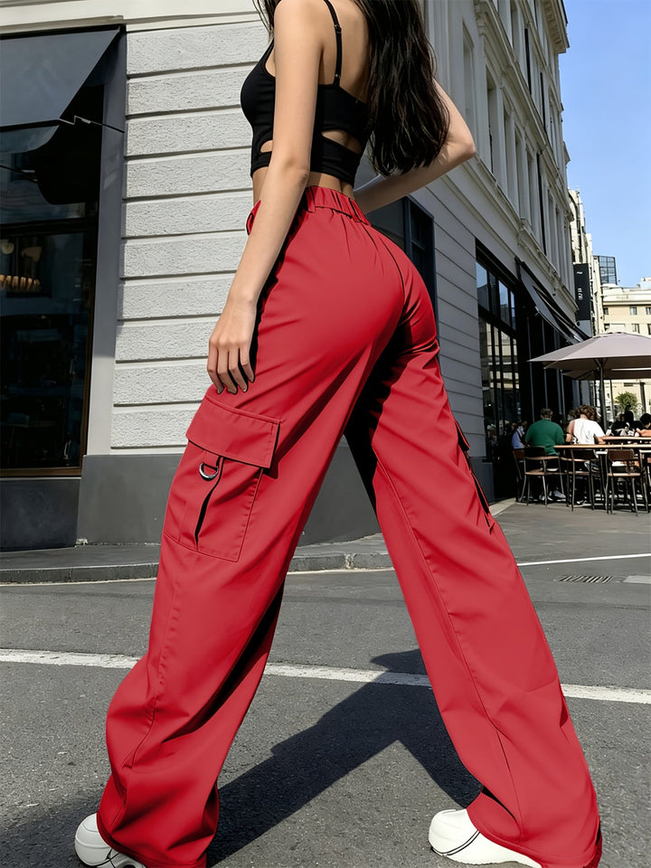 Alida | Pantalón cargo tiro alto de pierna ancha