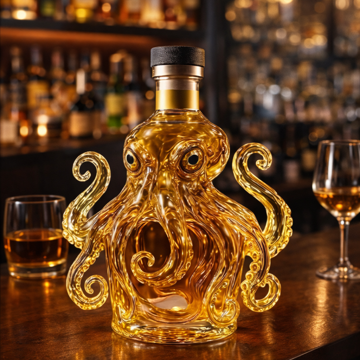 Florencio | Botella de whisky diseño pulpo