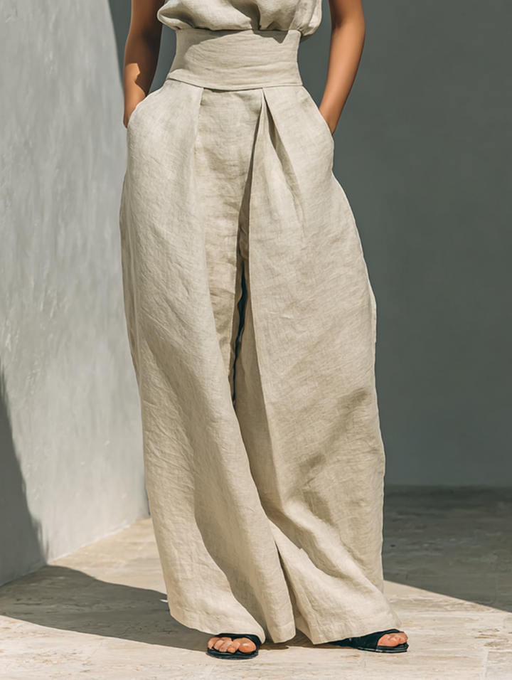 Zaira | Conjunto de blusa sin mangas y pantalón amplio