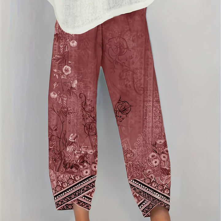 Aymara | Pantalón capri con estampado botánico