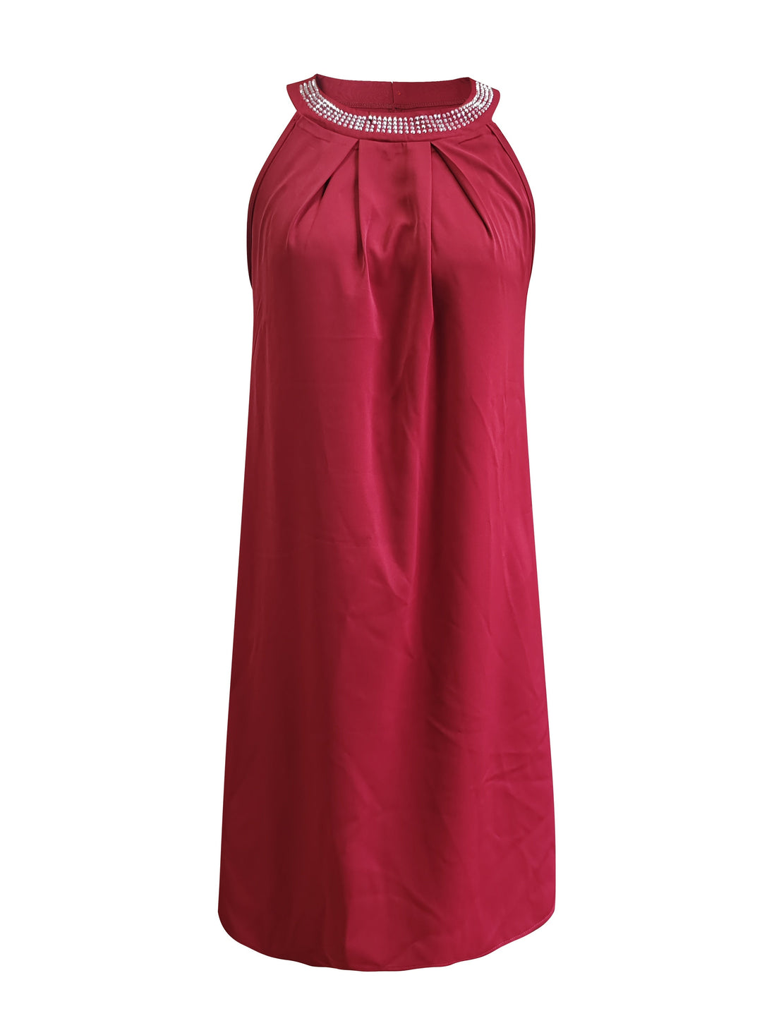 Marta Elena | Vestido sin mangas con escote aplicado