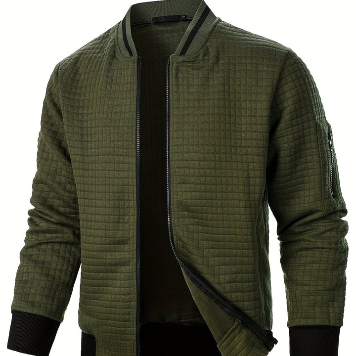 Anthony | Chaqueta bomber con textura y cierre completo