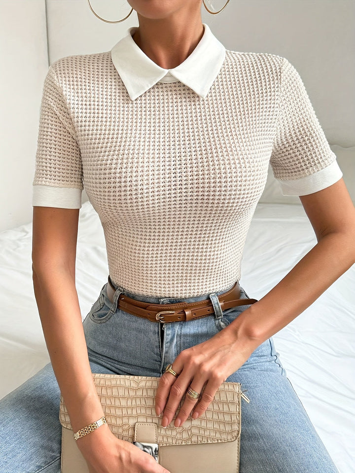 Nayaret | Polera de punto con cuello contrastado