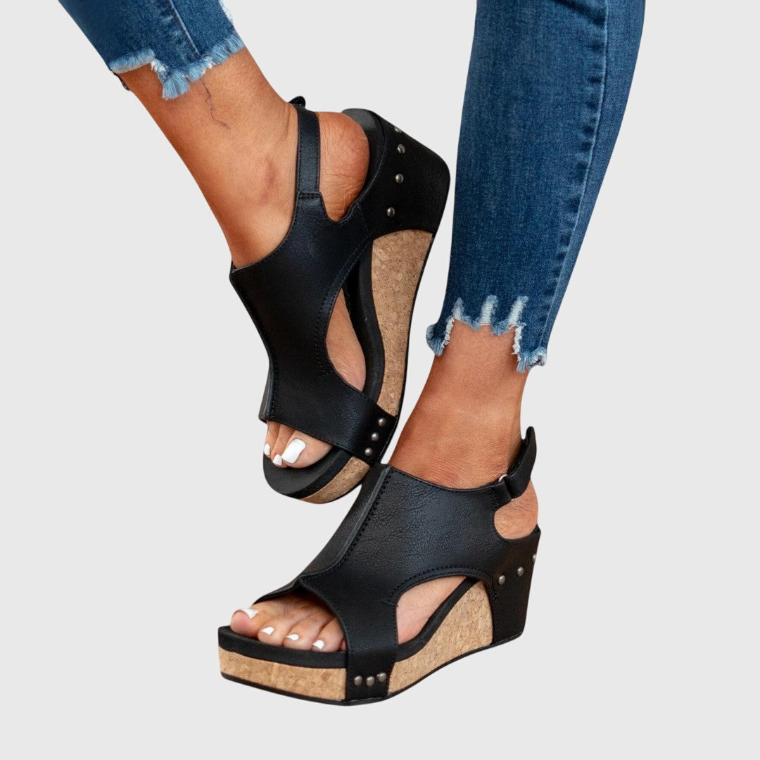Pierina | Sandalias abiertas con plataforma de corcho