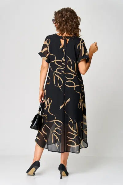 Danae | Vestido midi manga corta estampado
