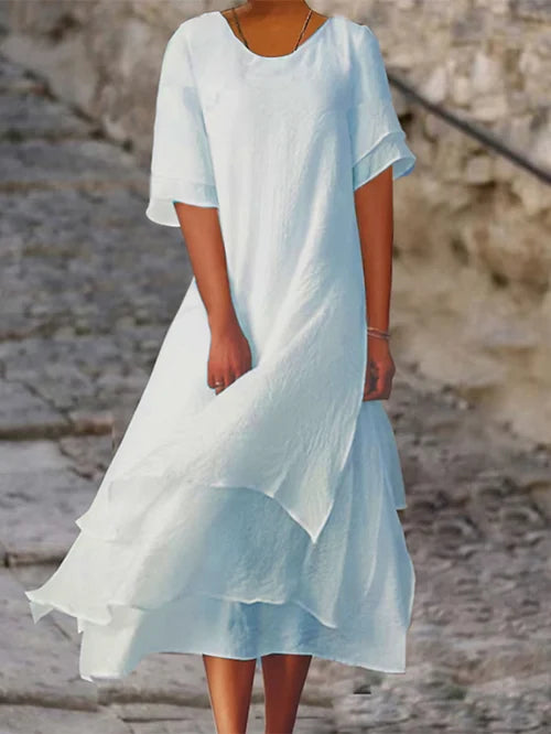Emma | Vestido midi de capas con vuelo