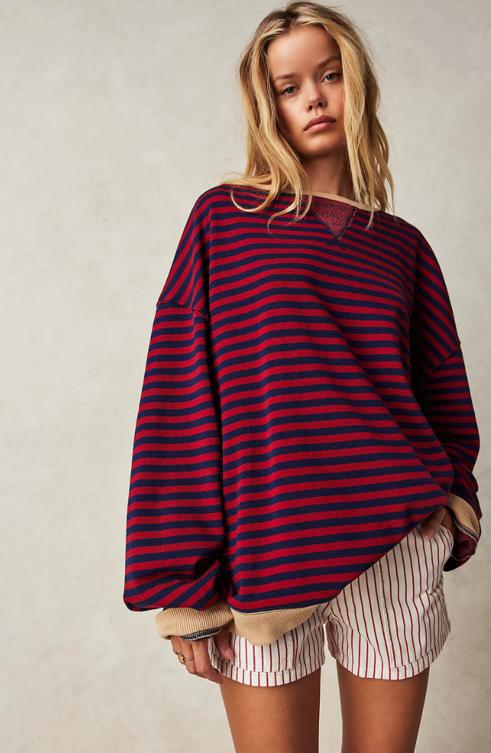 Tiare | Sweater a rayas de cuello redondo