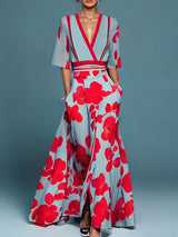 Victoria Paz | Vestido largo floral escote en V