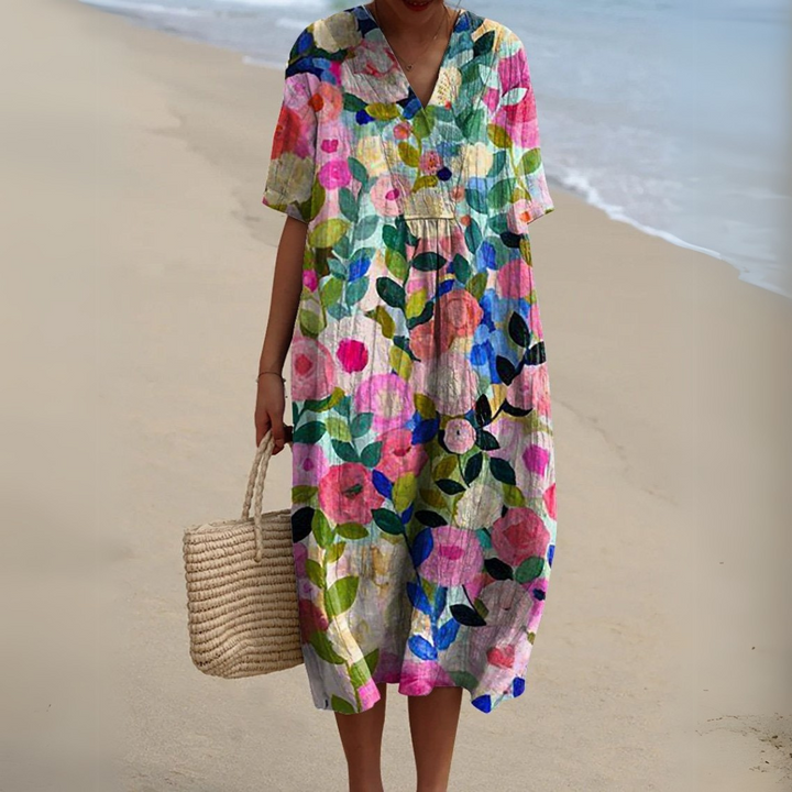 María Ignacia | Vestido floral escote V