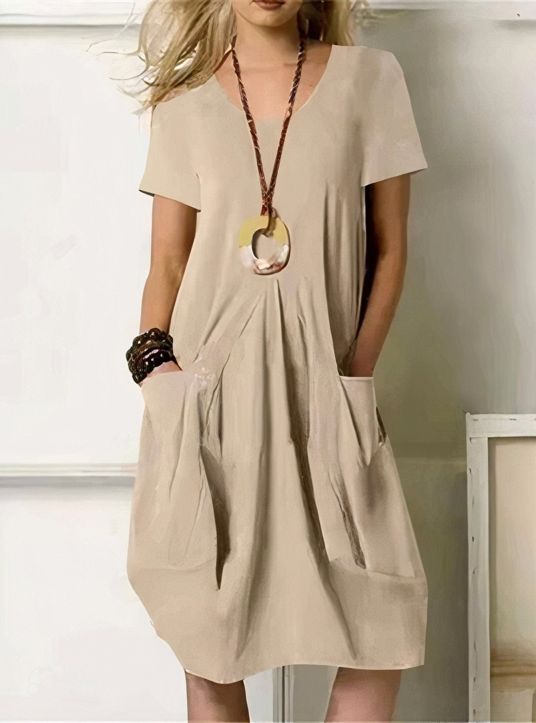 Pastora | Vestido midi de algodón con bolsillos