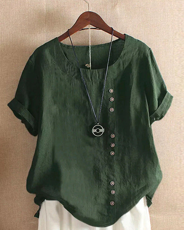 Paulette | Blusa de verano con botones asimétricos