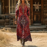 Tatiana Andrea | Vestido largo manga larga con estampado vintage