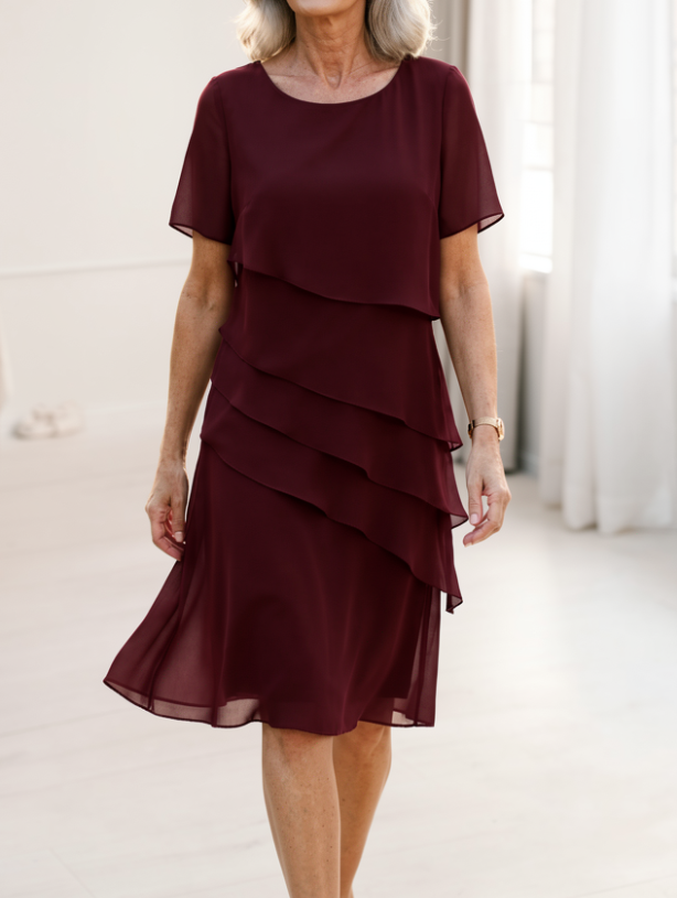 Rosana | Vestido de capas en gasa
