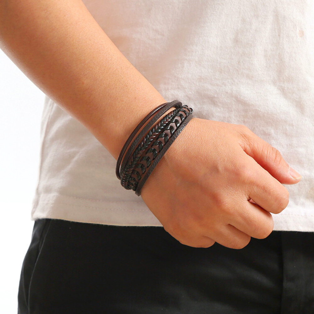 Ragnar | Pulsera Vikinga de Cuero Trenzado