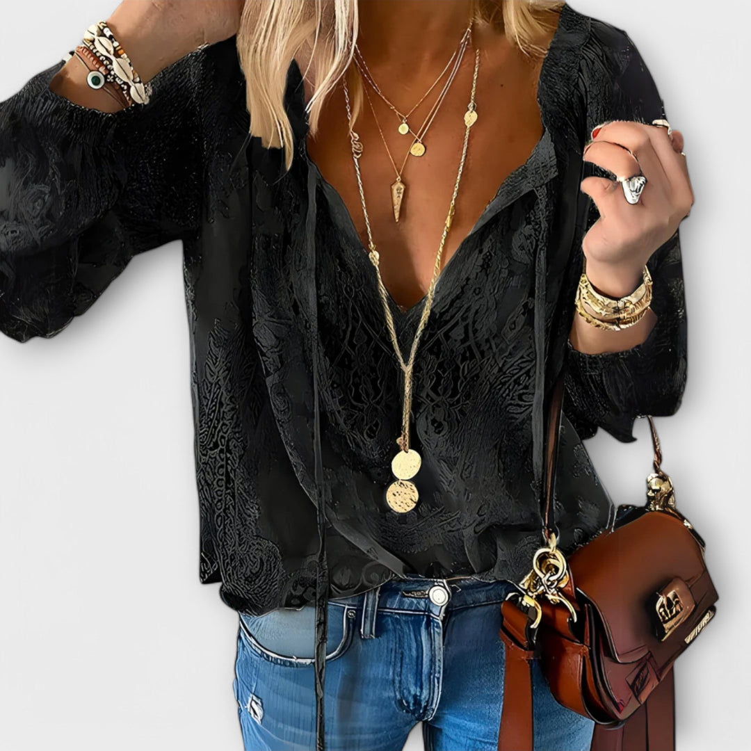 Gigliola | Blusa con cuello anudado
