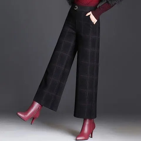 Elsa | Pantalones de pierna ancha a cuadros