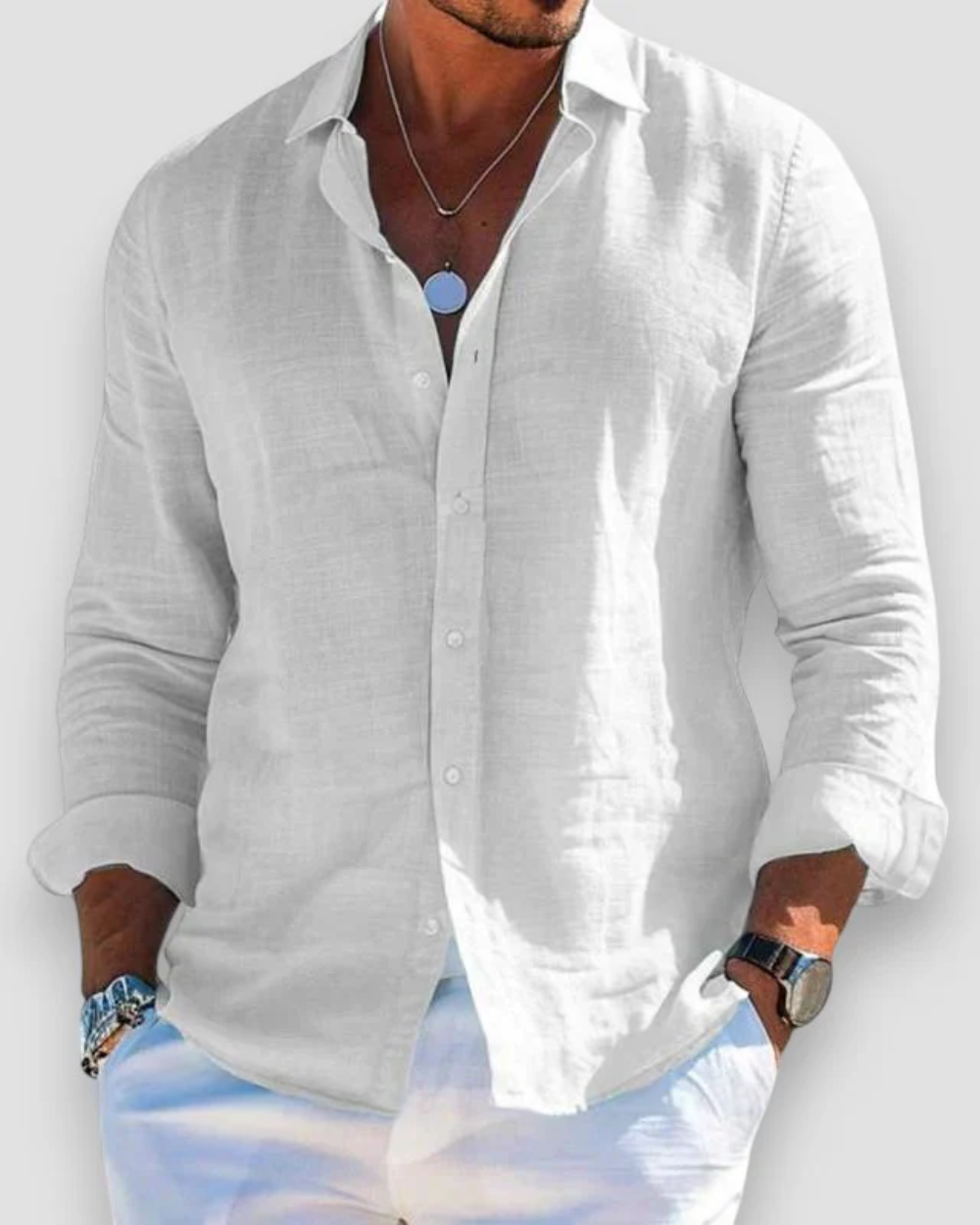 Darío | Camisa manga larga de tela liviana