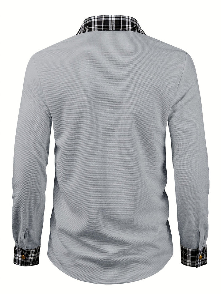 Marcelo | Camisa texturada con detalles a cuadros