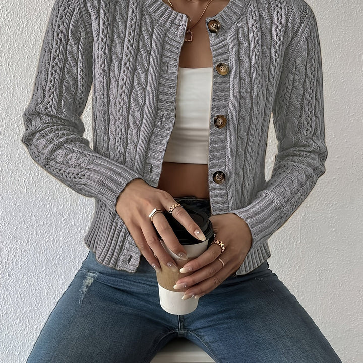 Luna | Cardigan de punto trenzado con botones