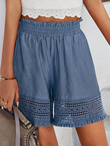 Iris | Shorts con cintura elasticada y calado
