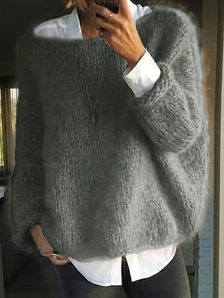 Escarlet | Sweater cuello redondo holgado