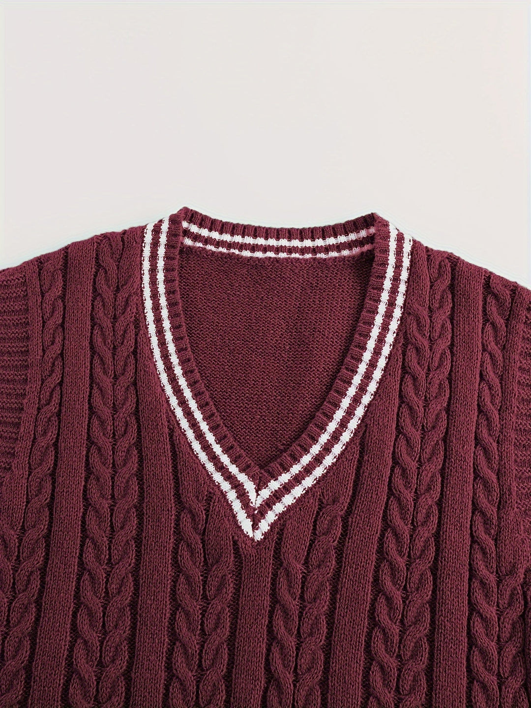 Harold | Chaleco de punto trenzado cuello V