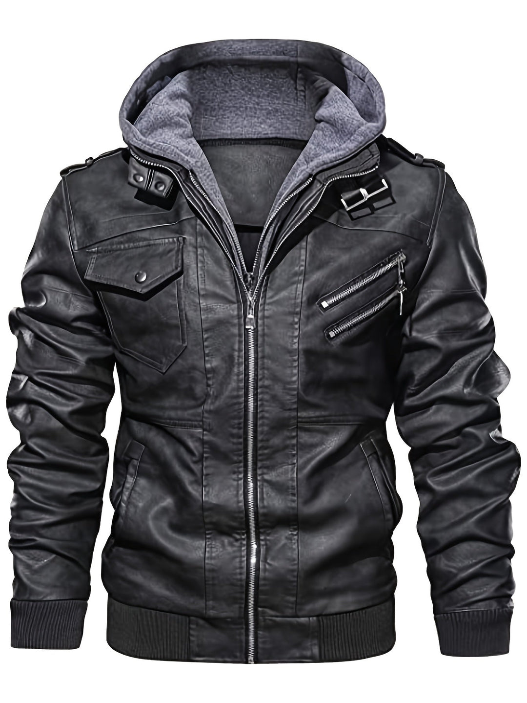 Anselmo | Chaqueta biker con capucha desmontable