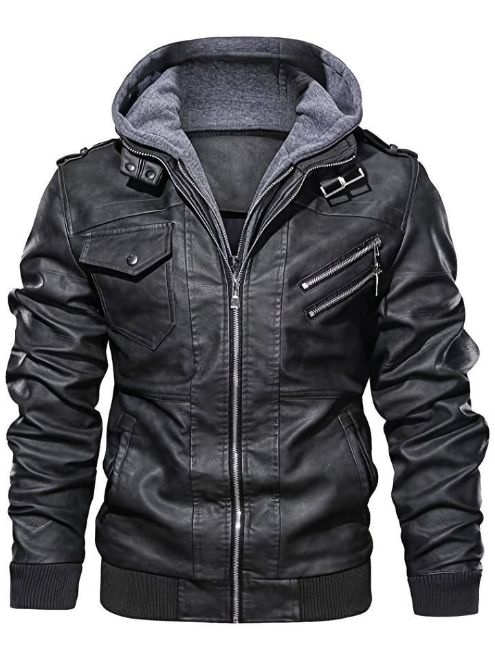 Anselmo | Chaqueta biker con capucha desmontable