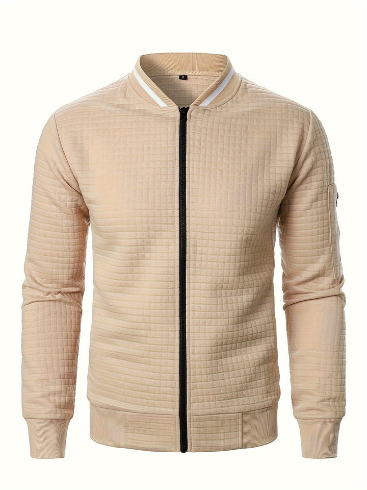 Anthony | Chaqueta bomber con textura y cierre completo