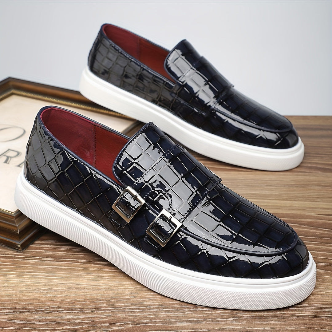 Gilbert | Mocasines texturados con doble hebilla