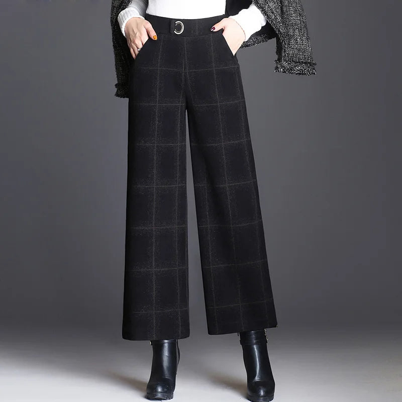 Elsa | Pantalones de pierna ancha a cuadros