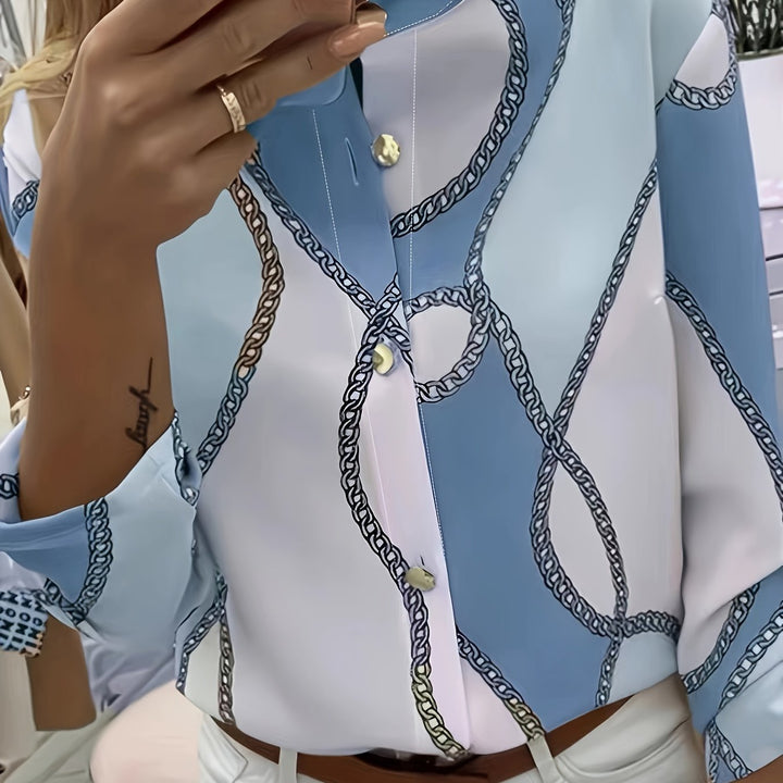 Marina | Blusa camisera con estampado de cadenas