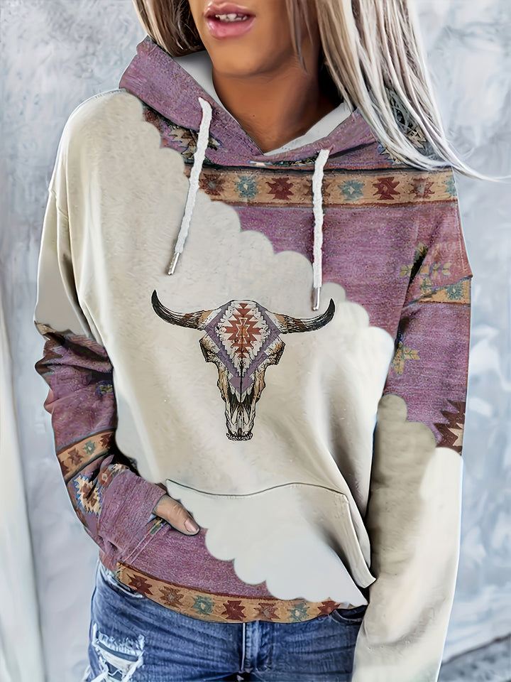Melina | Polerón con capucha estampado western