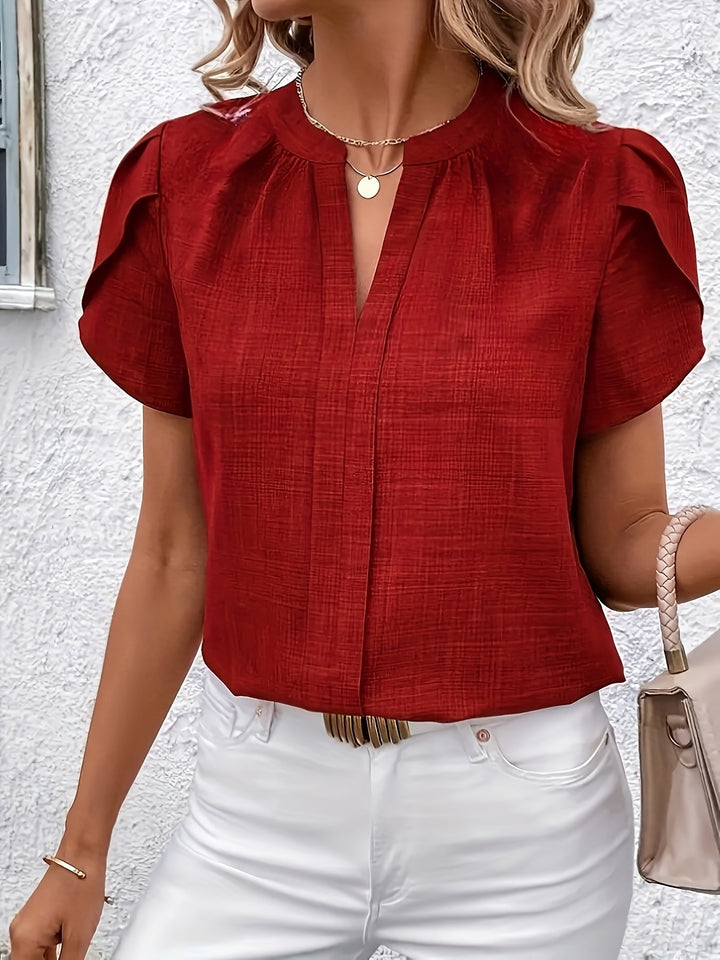 Magaly | Blusa manga pétalo con escote en V
