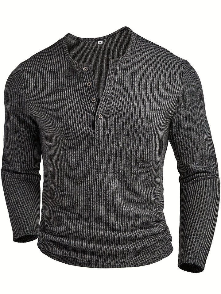 Fabián | Polera henley acanalada