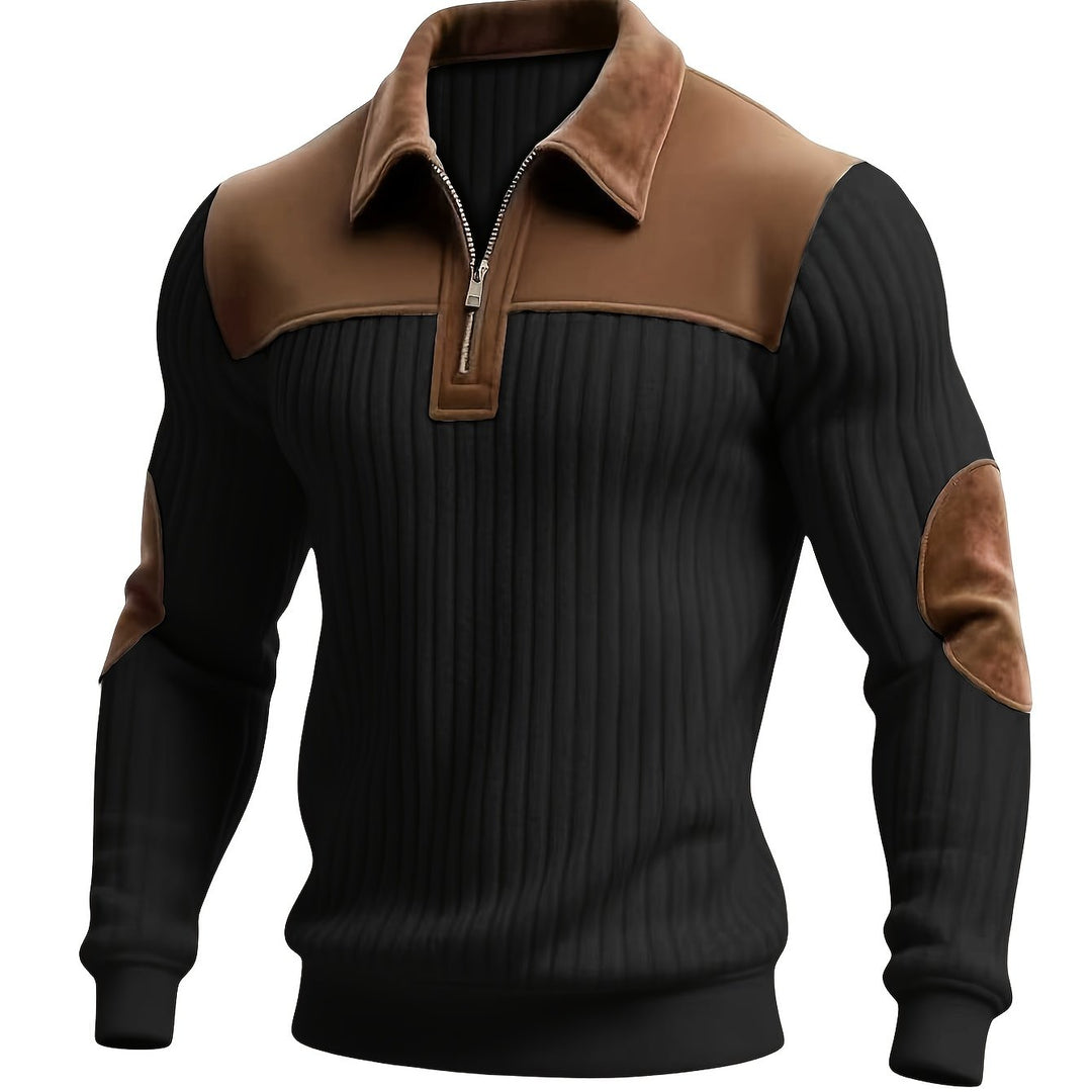 Dante | Sweater bicolor con cierre corto