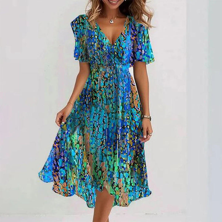 Delfina | Vestido estampado manga corta