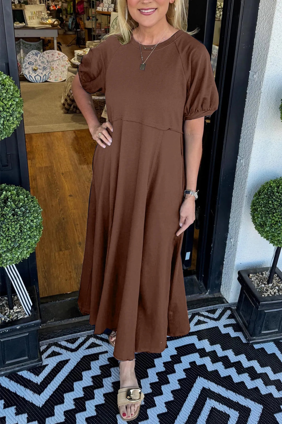 Leontina | Vestido largo manga abullonada