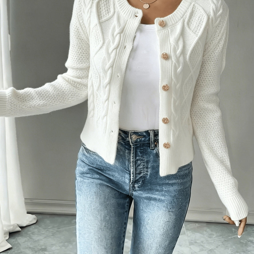 Begoña | Cardigan de punto trenzado con botones