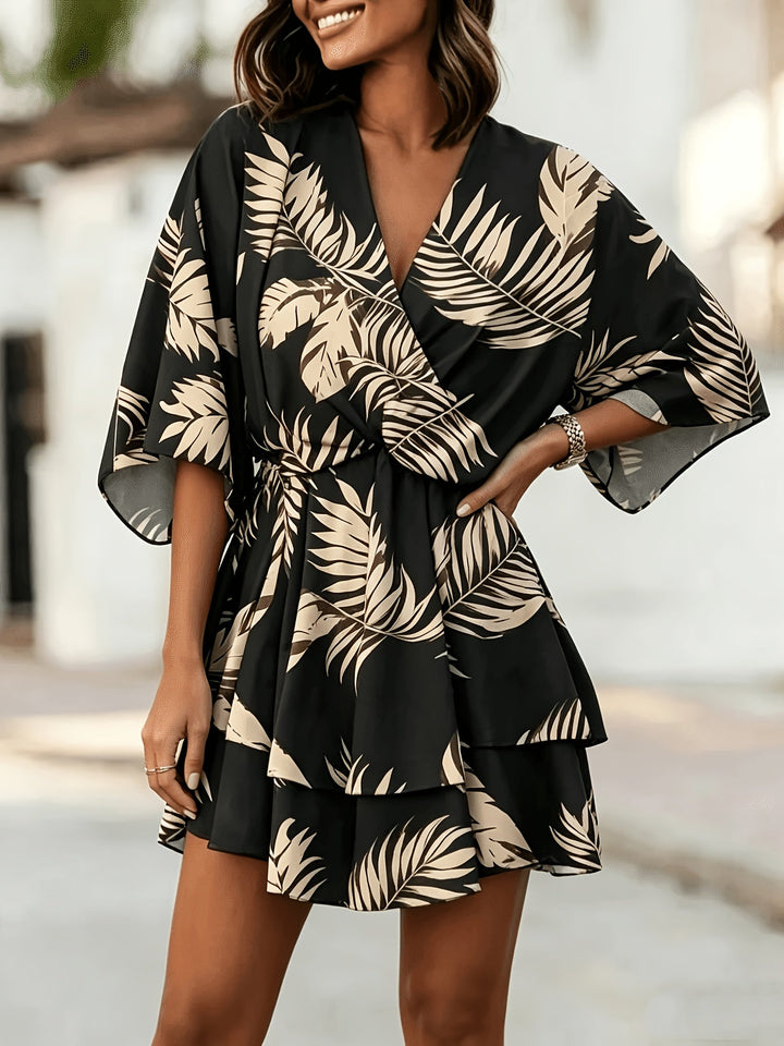Hilaria | Vestido cruzado manga murciélago