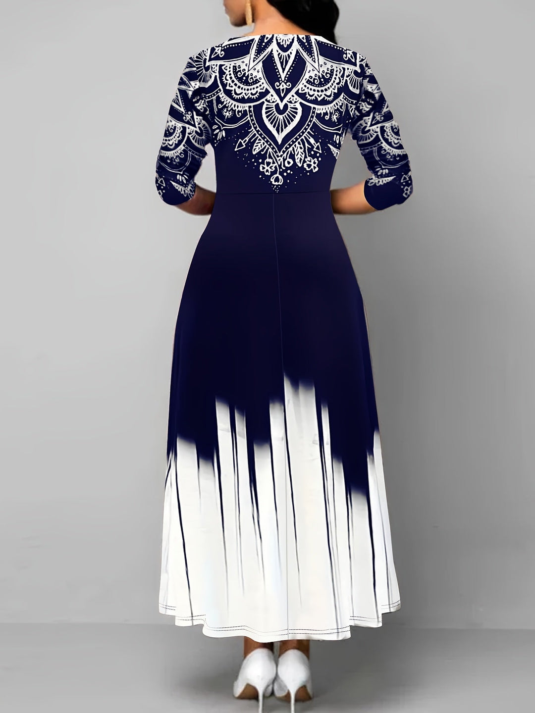 Clarisa | Vestido largo con estampado ornamental