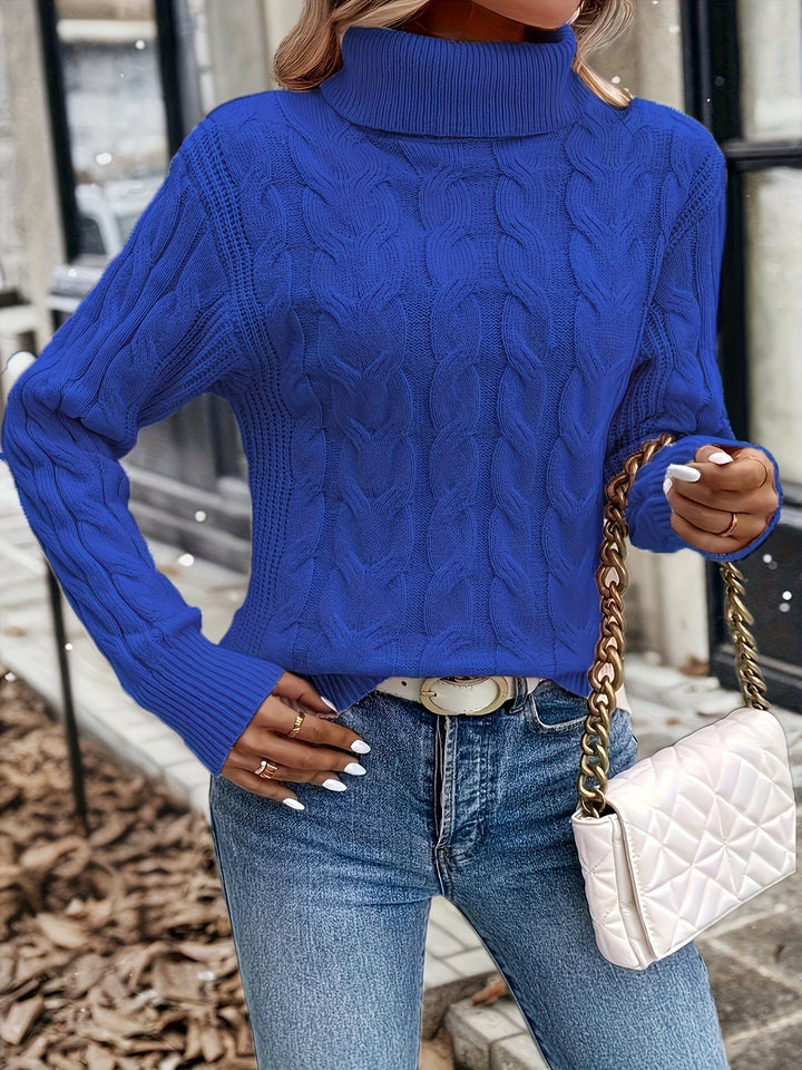 Sarai | Sweater de punto trenzado cuello alto