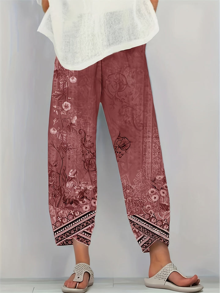 Aymara | Pantalón capri con estampado botánico