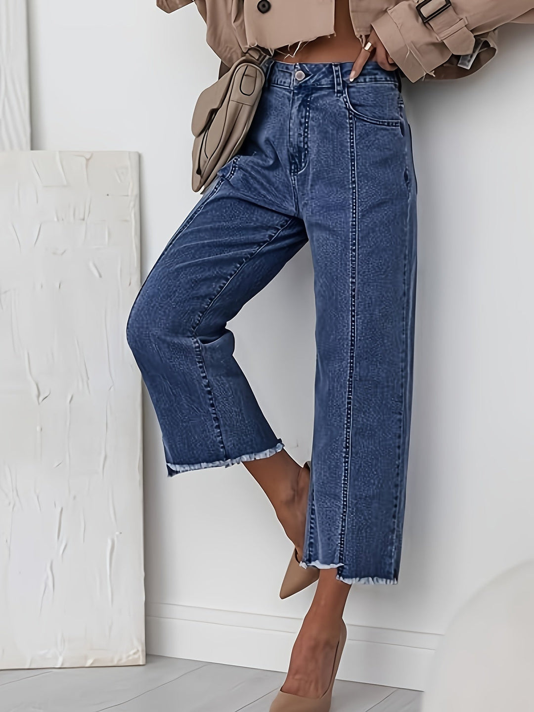 Analía | Jeans rectos tiro alto al tobillo