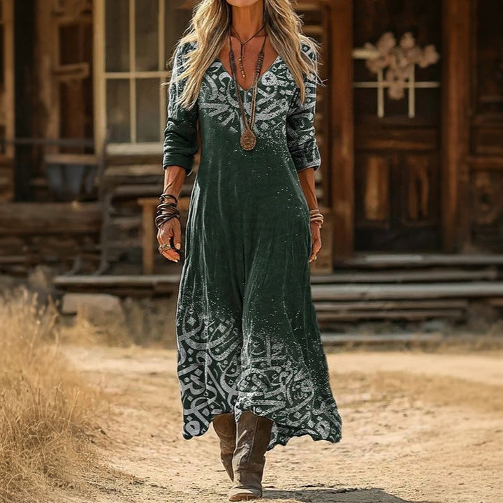 Olga | Vestido largo manga larga estilo vintage