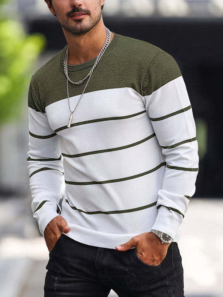 Enrique | Sweater a rayas cuello redondo