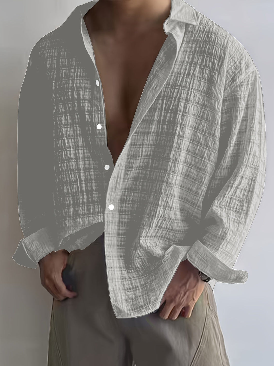 Washington | Camisa manga larga de textura relajada