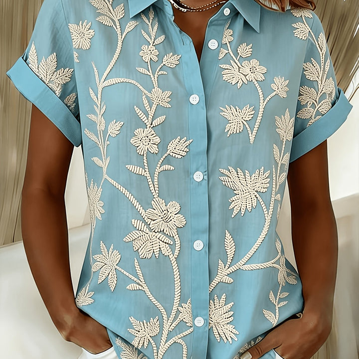 Lilian | Blusa camisera con estampado botánico